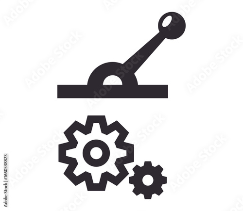 gear lever black icon. car gear shifter
