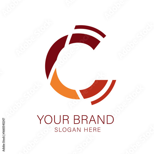 Colorful, abstract letter c logo with gradient, suitable for modern businesses seeking a striking visual identity