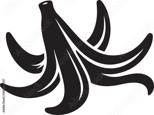 Banana silhouette isolated on white background
