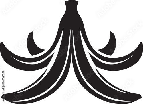 Banana silhouette isolated on white background
