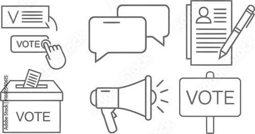 Engage voters with modern election icons for campaigns, voting, and civic participation.