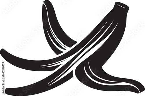 Banana silhouette isolated on white background
