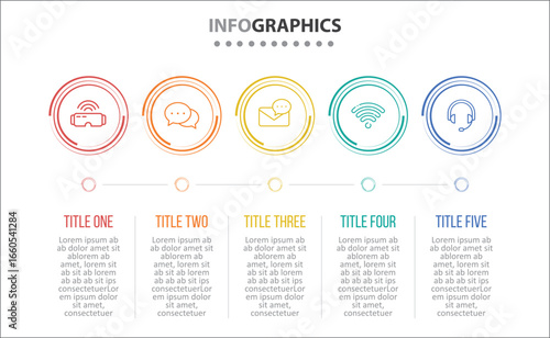 Vector Infographic design with icons and 5 options or steps. process diagram, flow chart, info graph, Infographics for business concept, presentations banner, workflow layout.