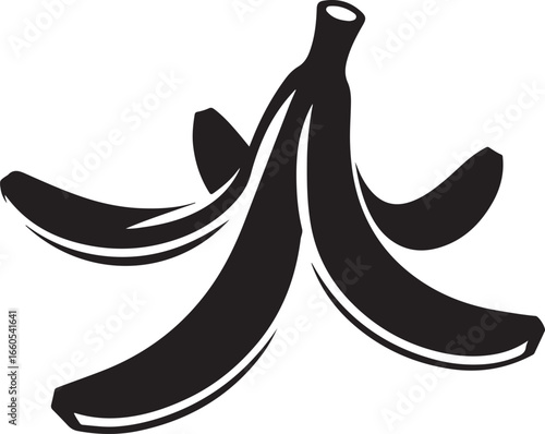 Banana silhouette isolated on white background
