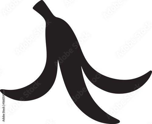 Banana silhouette isolated on white background
