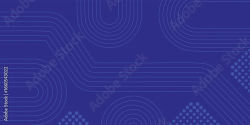 Abstract Blue Retro Lines & Geometric Pattern