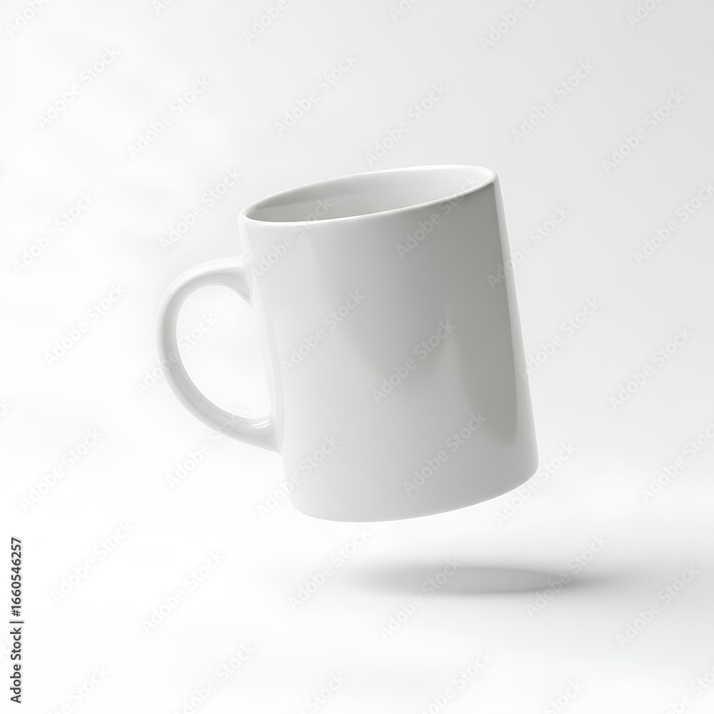 Obraz premium Floating White Ceramic Mug Mockup Isolated