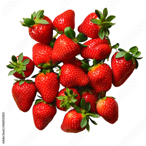 Fresh ripe strawberries isolated on white background