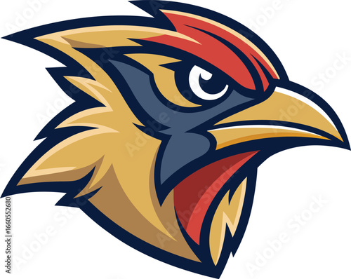 Bold cedar waxwing mascot head logo vector illustration scalable graphic design vector