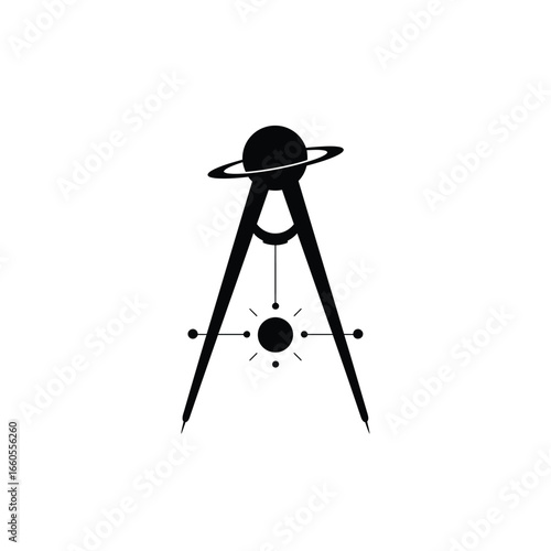 Cosmic compass drawing celestial body astronomy planet