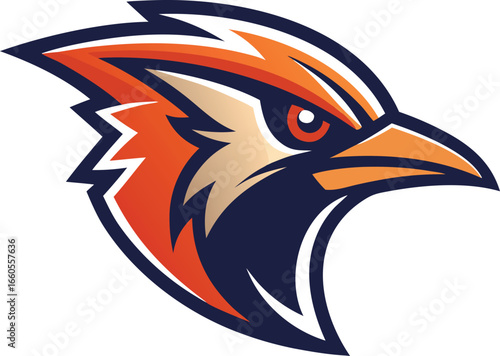Bold northern flicker bird head mascot logo vector illustration scalable graphic design vector