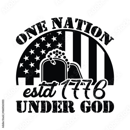 Patriotic One Nation Under God 1776 T-shirt, one nation under god, estd 1776, 1776, patriotic, american flag, usa, founded 1776, american history