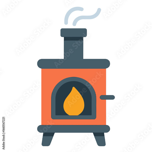 stove with chimney flat icon color vector on white background
Vector color flat icon on white background