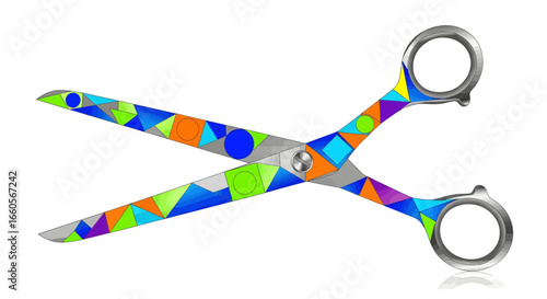 Creative Scissors Artwork Displaying Geometric Patterns in a Minimalist Style for Craft Enthusiasts