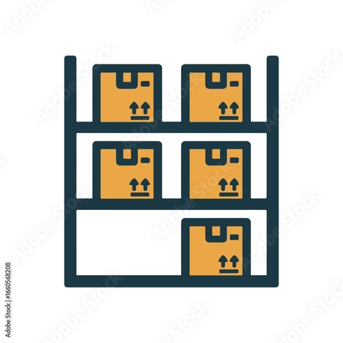 warehouse rack flat icon color vector on white background
Vector color flat icon on white background