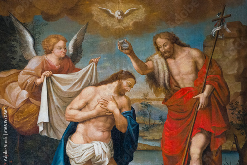 Obraz na plátně Baptism of Jesus by John the Baptist