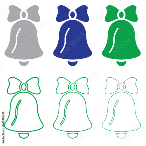 Christmas bells icon set festive holiday season illustration