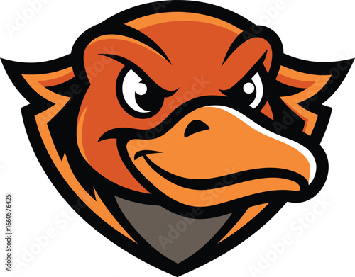 Bold outline platypus head mascot vector illustration for sports teams and brands vector