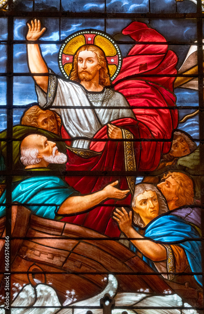 Fototapeta premium Jesus calming the storm