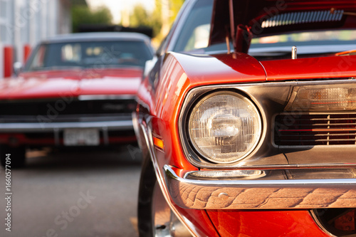 Two vintage American muscle cars