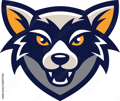 Bold tasmanian devil mascot head logo vector illustration scalable for various designs vector