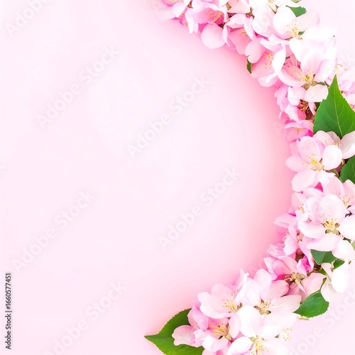 Delicate pink blossoms in a circle