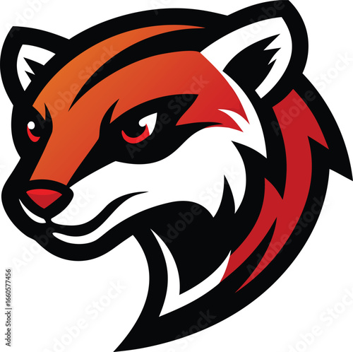 Bold outline weasel head mascot vector illustration for sports teams and brands vector
