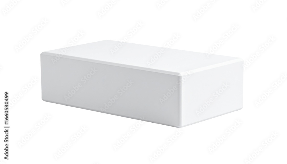 Fototapeta premium White rectangular cuboid on transparent background representing modern minimalism