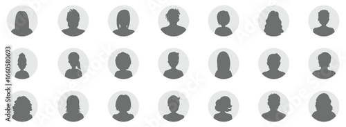 User avatar icon vector illustration. Login photo placeholder. Man, woman or genderless.