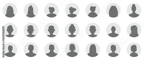 User avatar icon vector illustration. Login photo placeholder. Man, woman or genderless.
