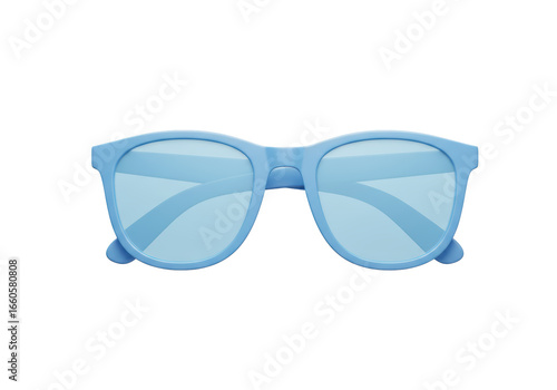 Fotografie Isolated Stylish Light Blue Frame Sunglasses with Translucent Lenses