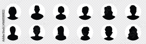 Avatar man icon, profile placeholder, anonymous user male gray person identity icon. Simple Gray Avatar Icons Representing Male And Female Profiles. person icon, profile picture. people icon.