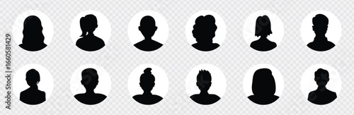 Men and women avatars set. Male and female silhouettes abstract people. User profiles badges. Unknown or anonymous persons. Vector illustration