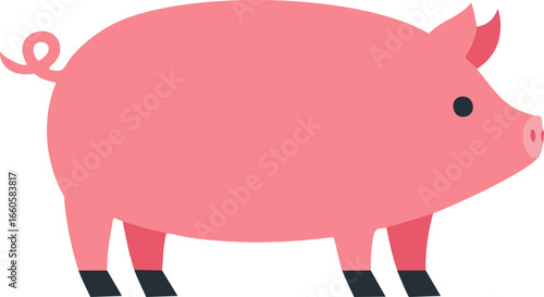 Pig Icon – Farm Animal, Agriculture, Livestock Symbol