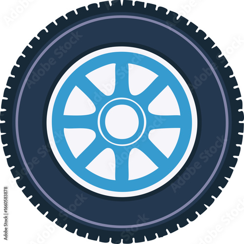 Car Tire Icon – Wheel, Vehicle, Transport Symbol