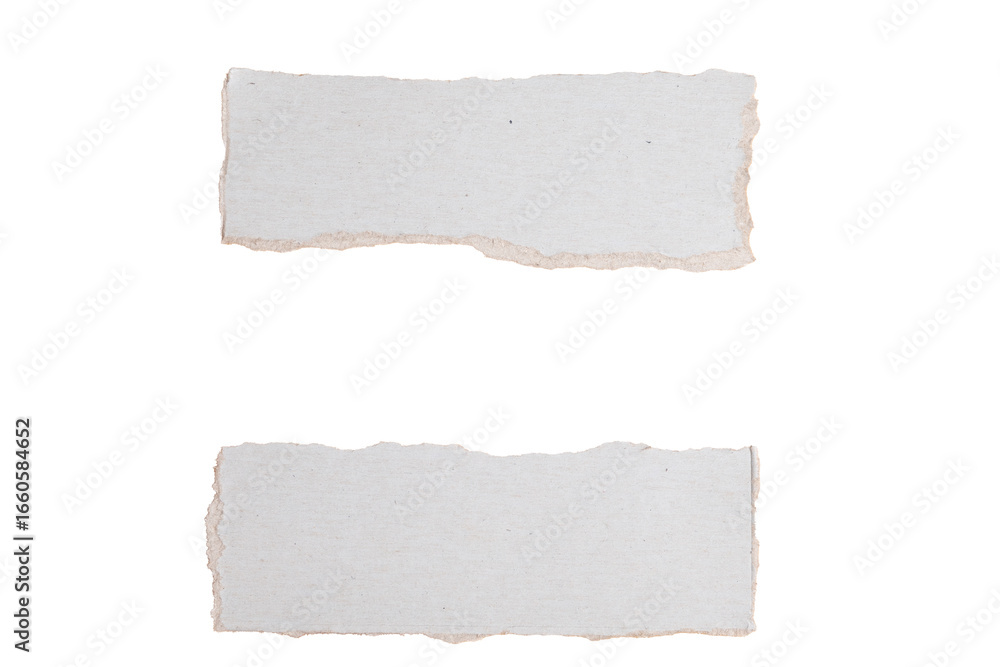Obraz premium Torn paper strips isolated on transparent background 