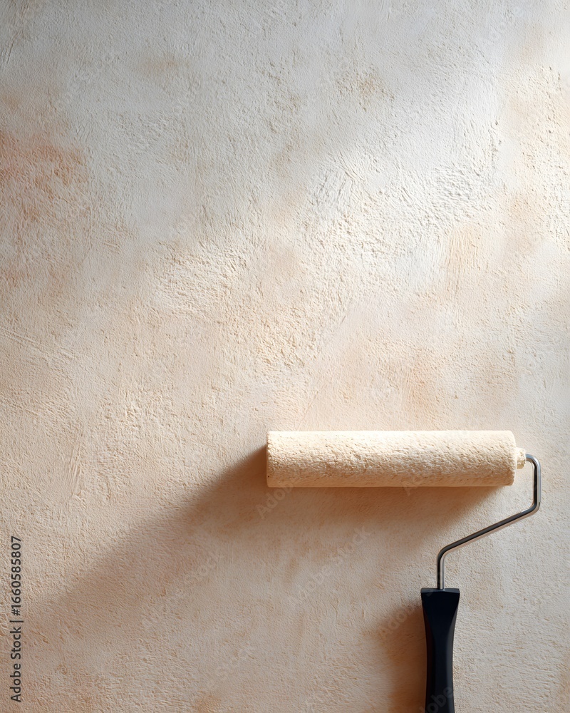 Obraz premium Scandinavian-inspired minimalist interior with light wood floor and single chair
