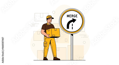 Delivery Professional Merging Orders For Optimized Customer Satisfaction Experience
