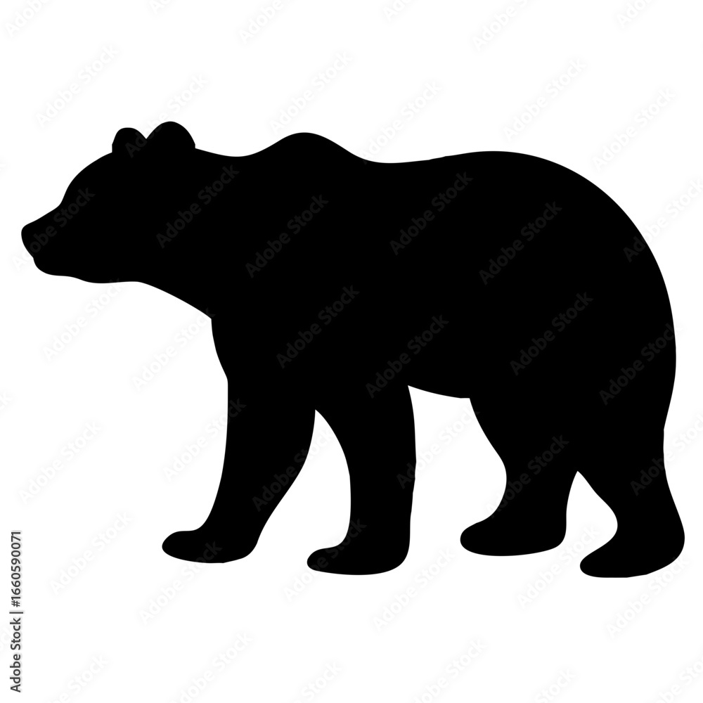 Fototapeta premium Powerful Bear Silhouette: Bold, Minimalist, Wildlife Vector Graphic