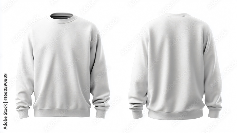 Professional White Sweatshirt Set - Front and Back View Professional White Sweatshirt Set - Front and Back View