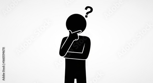 Thoughtful person figure illustration
