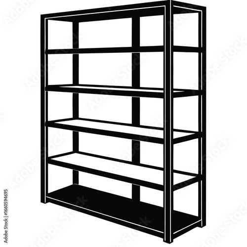 Industrial Bookshelf Black Steel Frame Natural Wood