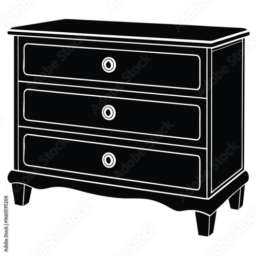 Traditional Four Drawer Chest Oak Wood Brass Handles