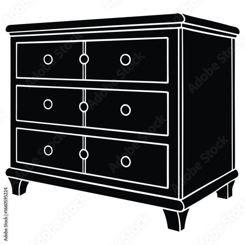 Traditional Four Drawer Chest Oak Wood Brass Handles