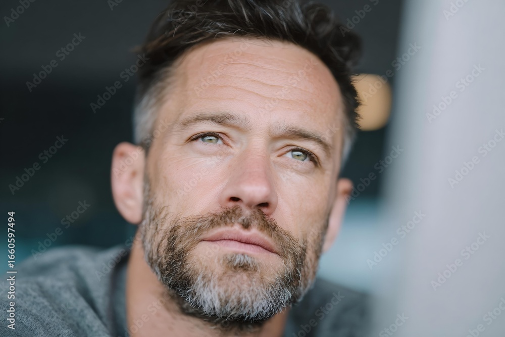 Obraz premium Man with a beard and gray hair