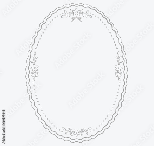 Baroque oval frame. Monogram frame.	