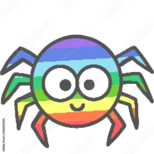Rainbow spider with Halloween party 