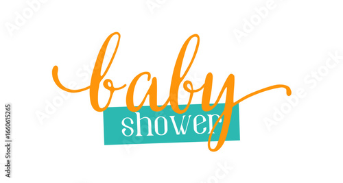 Card template with a multi-colored inscription. Vector illustration for gender reveal party