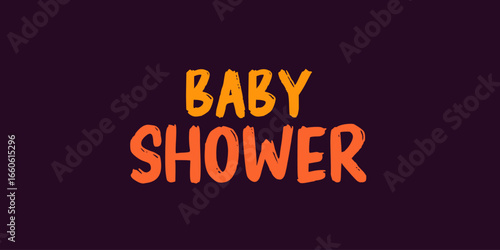Card template with a multi-colored inscription. Vector illustration for gender reveal party