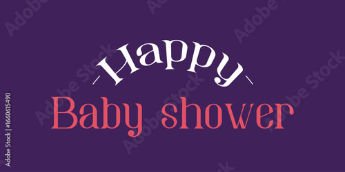 Card template with a multi-colored inscription. Vector illustration for gender reveal party